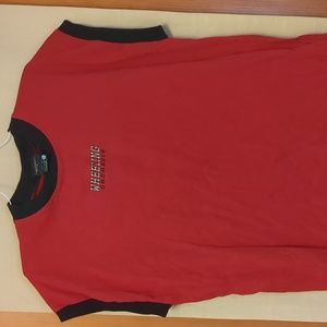 Wheeling Orchesis Dance Embroidered Vintage Made In USA Red T-Shirt Size Large